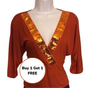 🌟 Classy & Sexy Bell Sleeve Sequin Top